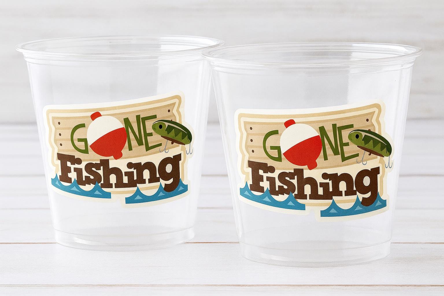 FISHING PARTY CUPS - Gone Fishing Party Fishing Party The Big One Fishing Bobber Decorations Fishing Birthday Fishing First Party Bait Cups