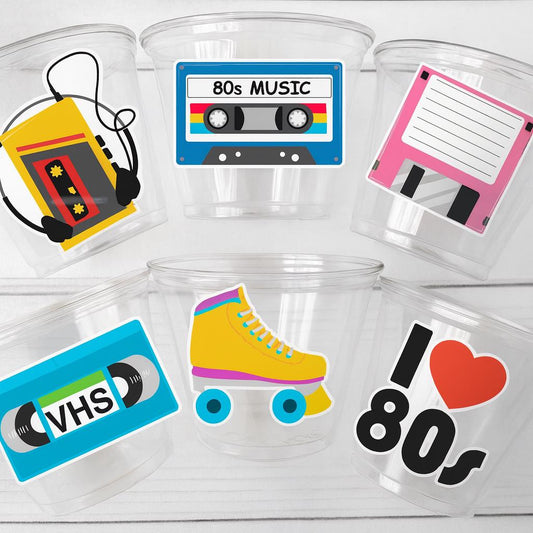 I Love the 80'S PARTY CUPS - 80's Birthday Cups 80's Party Cups 80's Decorations 80's Birthday Party 80's Birthday Party Decorations 80s 90s
