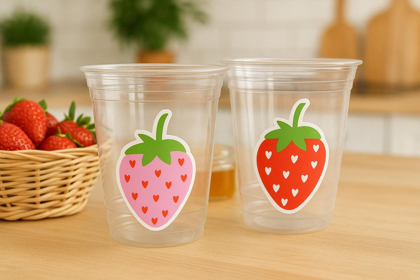 STRAWBERRY PARTY CUPS - Strawberry Birthday Cups Strawberry Cups First Birthday Strawberry Party Decorations Strawberry Baby Shower Cups