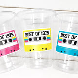50th PARTY CUPS 50th Birthday Decoration 50th Party Favors 50th Party 50th Birthday Cassette Tape Party Best of 1975 Birthday Vintage 1975