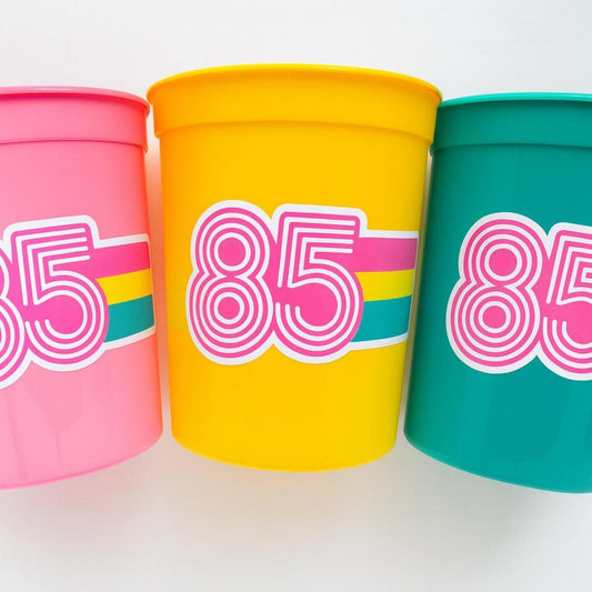 Retro 40th PARTY CUPS - Best of 1985 40th Birthday Party 40th Birthday Favors 40th Party Cups 40th Party Decorations 1985 Birthday 80's Cups