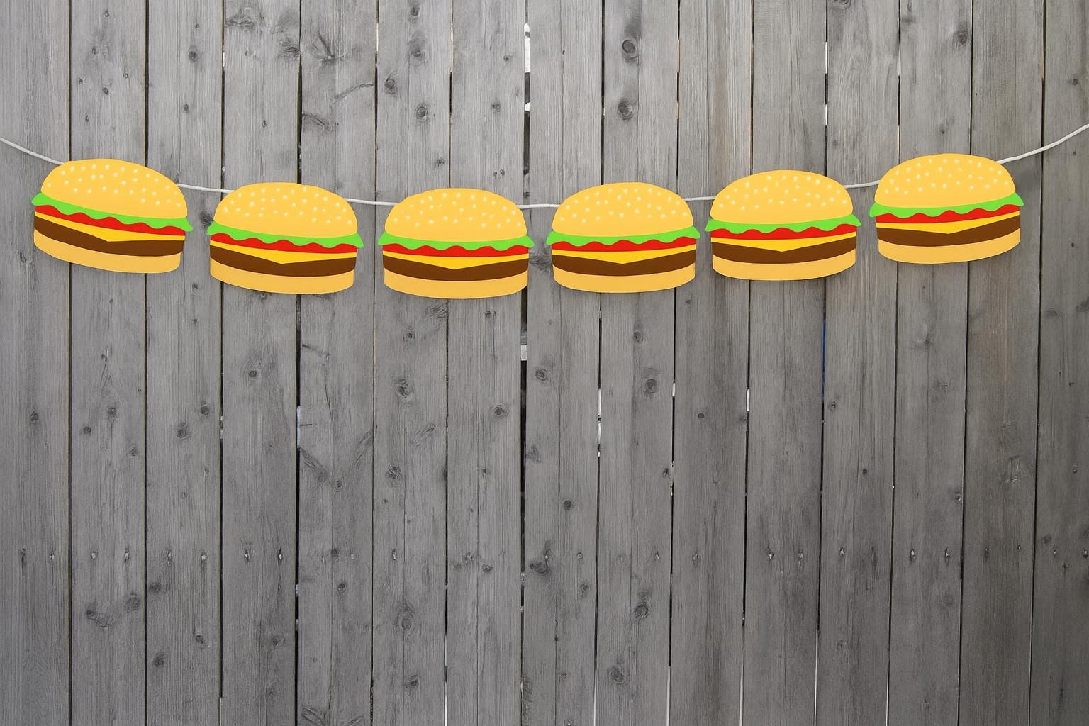 Hamburger Garland, Hamburger Banner, Fast Food Banner, Fast Food Garland, Photo Prop