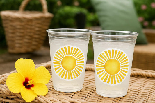 SUN PARTY CUPS - Sunshine Party Cups Sunshine Birthday Sunshine First Birthday First Trip Around The Sun Sunshine Party DecorationSun Favor