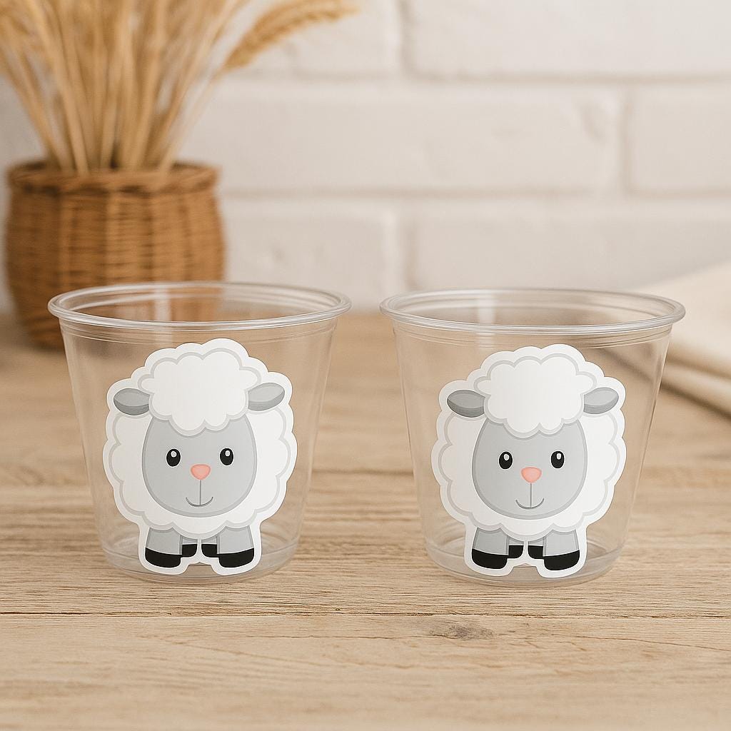 Sheep Party Cups, Sheep Treat Cups, Sheep Birthday, Sheep Party, Sheep Party Favors, Sheep Baby Shower