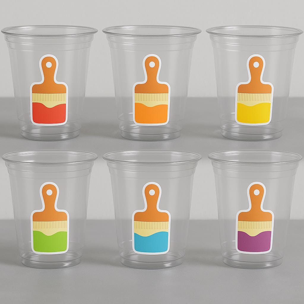 Paint Brush Party Cups – Art Painting Party Favors, Kids Art Party Supplies, Painting Birthday Favor Cups, Paint Party Cup Favor Decorations