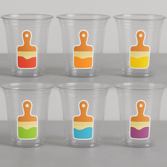 Paint Brush Party Cups – Art Painting Party Favors, Kids Art Party Supplies, Painting Birthday Favor Cups, Paint Party Cup Favor Decorations