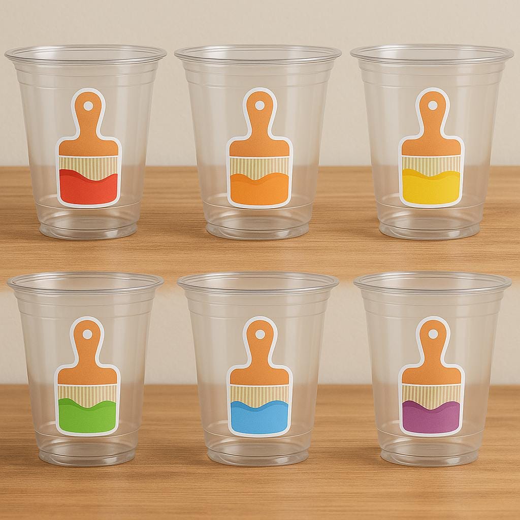 Paint Brush Party Cups – Art Painting Party Favors, Kids Art Party Supplies, Painting Birthday Favor Cups, Paint Party Cup Favor Decorations