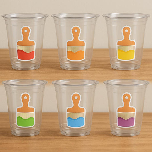 Paint Brush Party Cups – Art Painting Party Favors, Kids Art Party Supplies, Painting Birthday Favor Cups, Paint Party Cup Favor Decorations