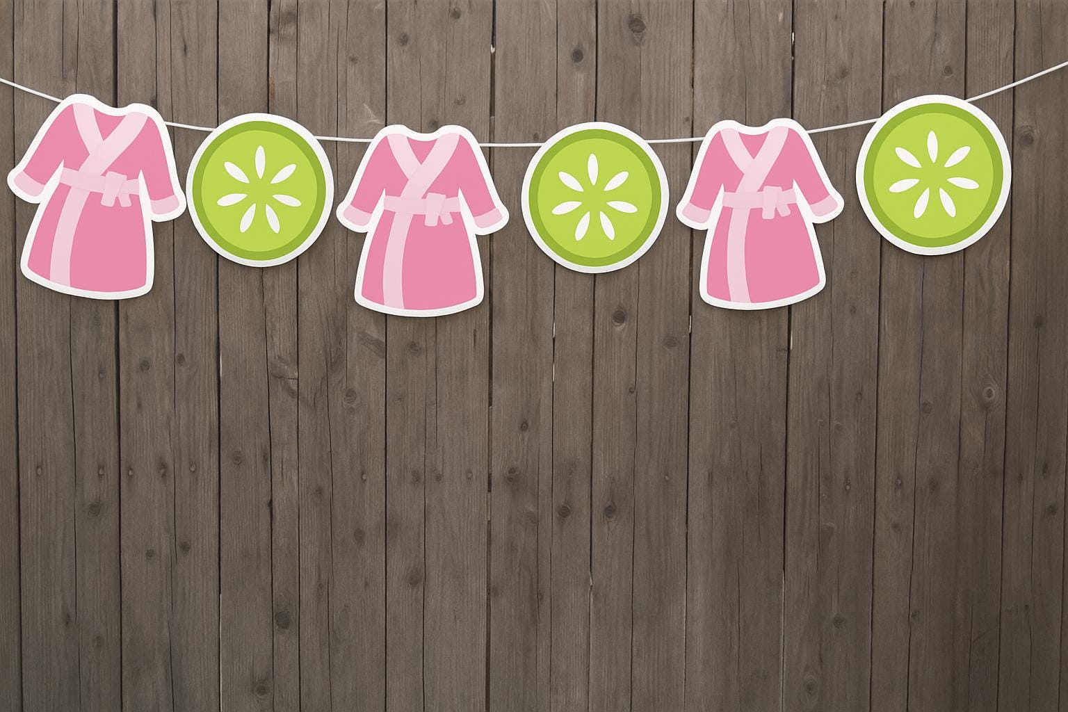 Spa Banner, Spa Garland, Spa Birthday Party, Spa Robe, Cucumber Garland, Spa Party Banner, Spa Party Garland, Spa Party Decorations, Spa Day