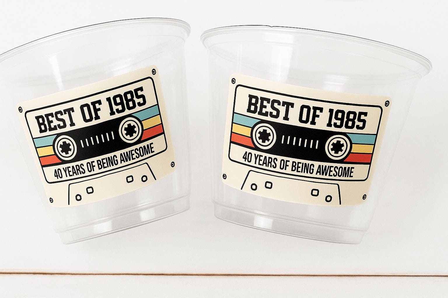 40th PARTY CUPS - Best of 1985 40th Birthday Party 40th Birthday Favors 40th Party Cups 40th Party Decoration 1985 Birthday Party Tan