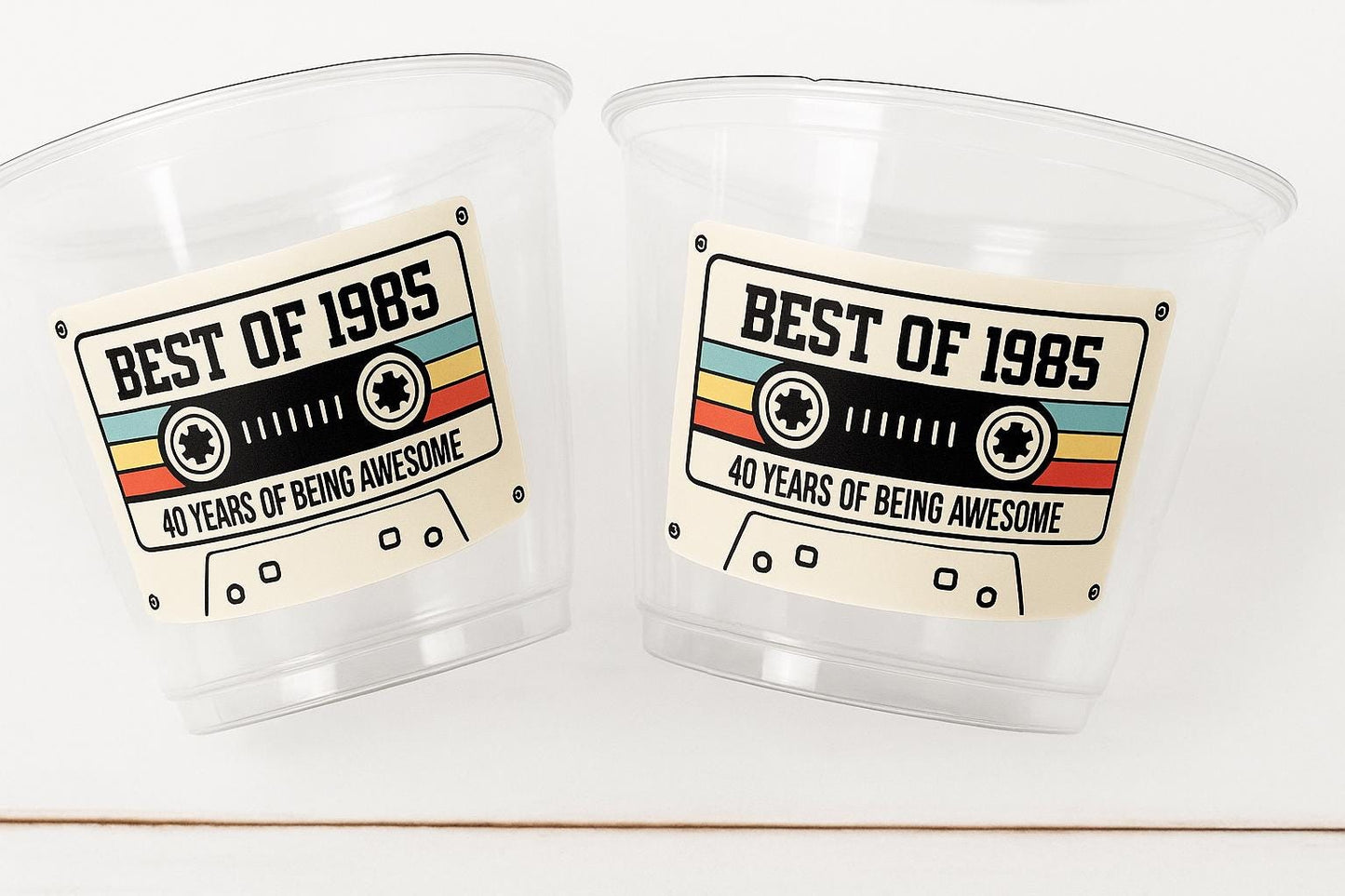 40th PARTY CUPS - Best of 1985 40th Birthday Party 40th Birthday Favors 40th Party Cups 40th Party Decoration 1985 Birthday Party Tan