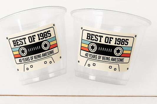 40th PARTY CUPS - Best of 1985 40th Birthday Party 40th Birthday Favors 40th Party Cups 40th Party Decoration 1985 Birthday Party Tan