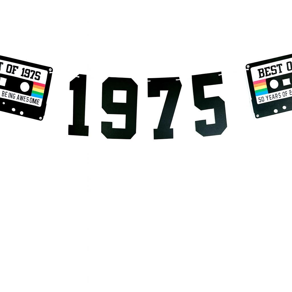 BEST OF 1975 - 50th Birthday Banner 1975 Banner 1975 Party Decorations 50th Party Decorations 50th Party Banner 50 Birthday Party Banner 70s