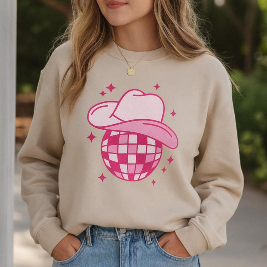 Disco Cowgirl Sweatshirt, Let's Go Girls Shirt, Disco Ball Shirt, Howdy Shirt, Cowboy Shirt, Cowgirl Bachelorette, Western, Howdy, Country