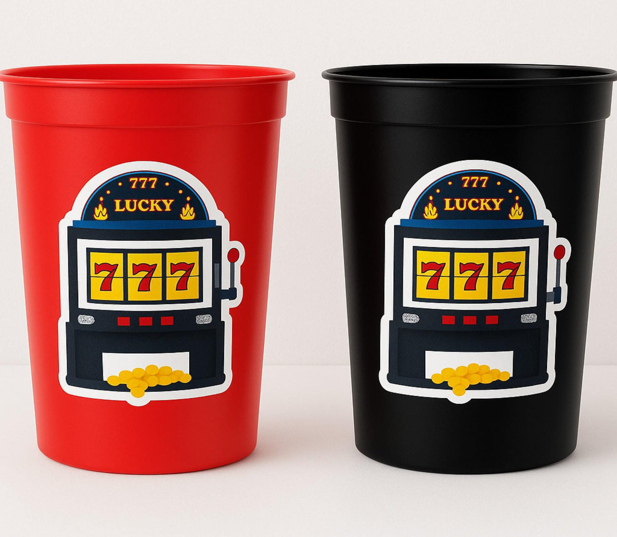 CASINO PARTY CUPS - Casino Cups Casino Birthday Casino Party Slot Machine Cups Slots Slot Party Decorations Casino Birthday Party Decoration