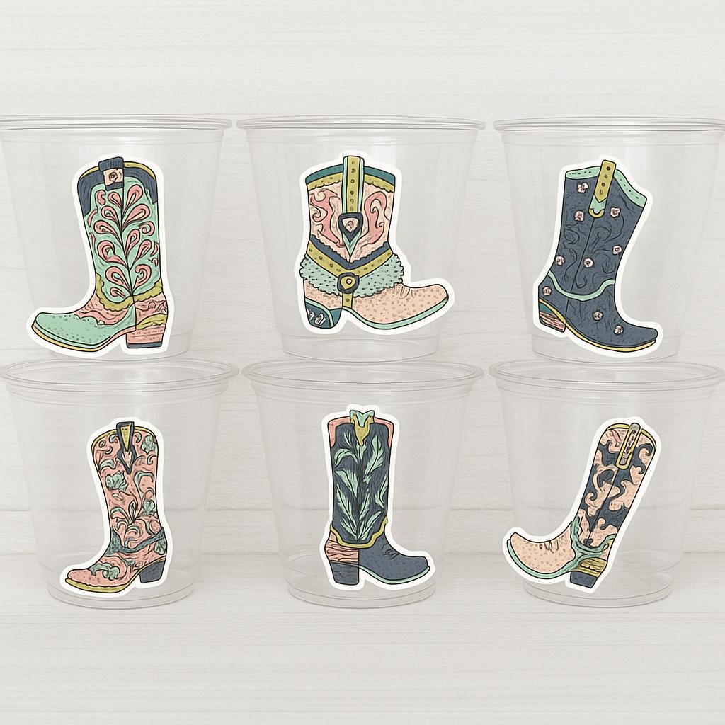COWGIRL PARTY CUPS - Cowgirl Cups Cowgirl Party Decorations Cowgirl Baby Shower Decorations Baby Sprinkle Cowgirl Boots Birthday Decor Favor
