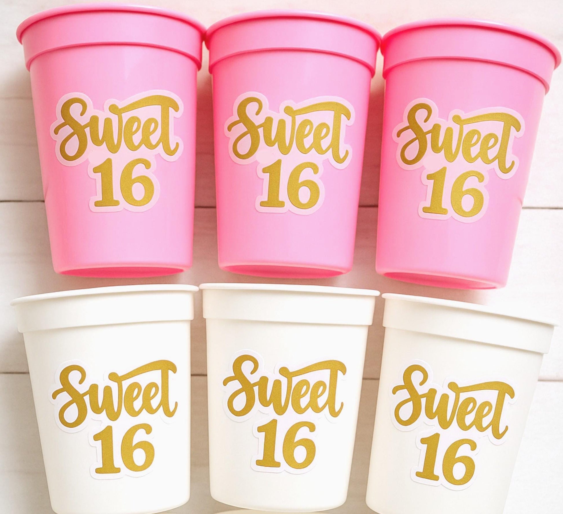 SWEET 16 PARTY Cups - Reuseable Sweet Sixteen Party Cups Sweet 16 Party Cups Sweet 16 Party Favors Sweet 16 Party Favors 16th Birthday Party