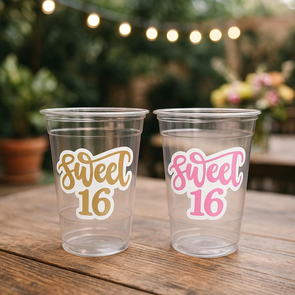 SWEET 16 PARTY Cups - Sweet Sixteen Party Cups Sweet 16 Party Cups Sweet Sixteen Party Favors Sweet Sixteen Party Favors 16th Birthday Party