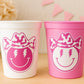 COWGIRL HAPPY FACE Cups Cowgirl Cups Cowgirl Party Favor Cowgirl Bachelorette Party Cowgirl Birthday Rodeo Party Cow Print Hat Cups Disco