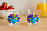 PEACOCK PARTY CUPS- Peacock Cups Peacock Decorations Peacock Birthday Peacock Party Peacock Party Favors Peacock Baby Shower Sprinkle