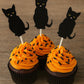 Black Cat Cupcake Toppers, Halloween Cupcake Toppers, Halloween Party Decorations, Halloween Cake Toppers, Black Cat Party Supplies 9320951A