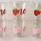 STRAWBERRY PARTY CUPS - Strawberry Birthday Cups Strawberry Cups First Birthday Strawberry One Party Decorations Strawberry Baby Shower