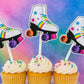 Roller Skate Cupcake Toppers | 80s Party Decorations | Retro Birthday Cupcake Picks | Roller Skating Themed Party Supplies | Roller Skating