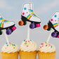 Roller Skate Cupcake Toppers | 80s Party Decorations | Retro Birthday Cupcake Picks | Roller Skating Themed Party Supplies | Roller Skating