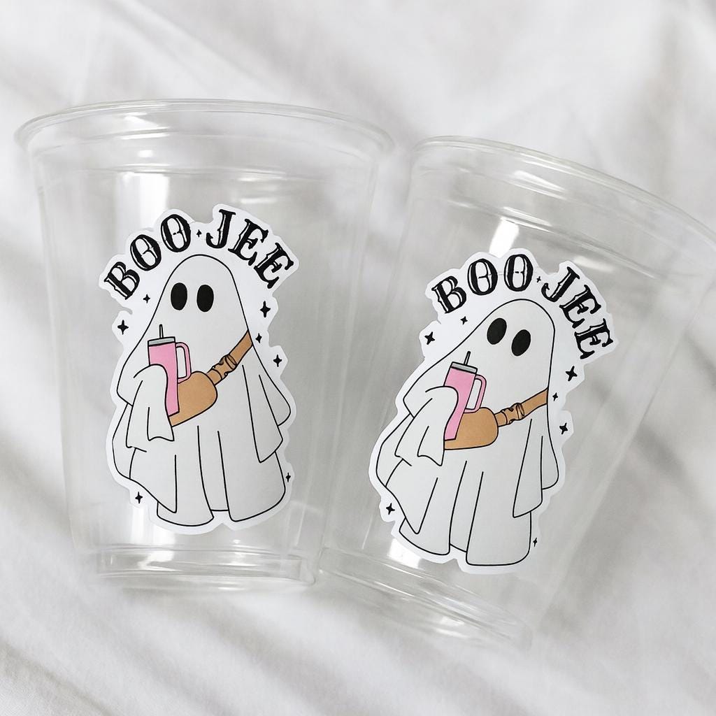 HALLOWEEN PARTY CUPS Boo Jee Ghost Cups Halloween Decorations Halloween Birthday Halloween Party Candy Cups Treat Cups Cute Ghost Party Cups