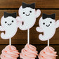 HALLOWEEN CUPCAKE TOPPERS - Girl Ghost Cupcake Toppers Pink Ghost Cupcake Toppers Halloween Decorations Halloween Party Halloween Ghost