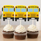 School Bus Cupcake Toppers, School Birthday Decorations, School Party Decorations, School Bus Birthday, School Bus Cake Toppers, Bus Picks