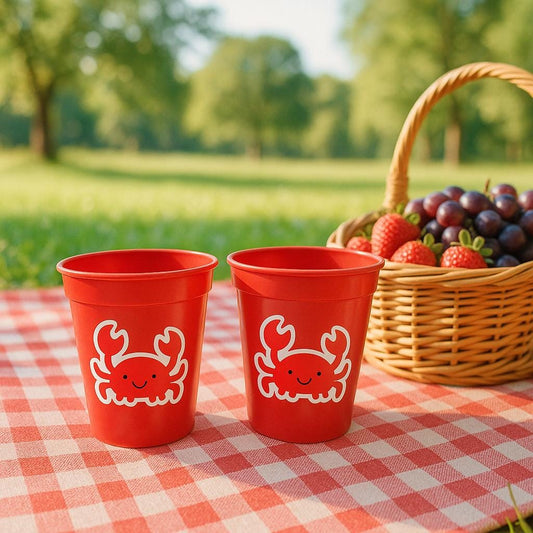 Crab Party Cups, Under the Sea Birthday Cups, Crab Treat Cup, Crab Party Favors, Ocean Baby Shower Decorations, Beach Party Cups, Crab Party