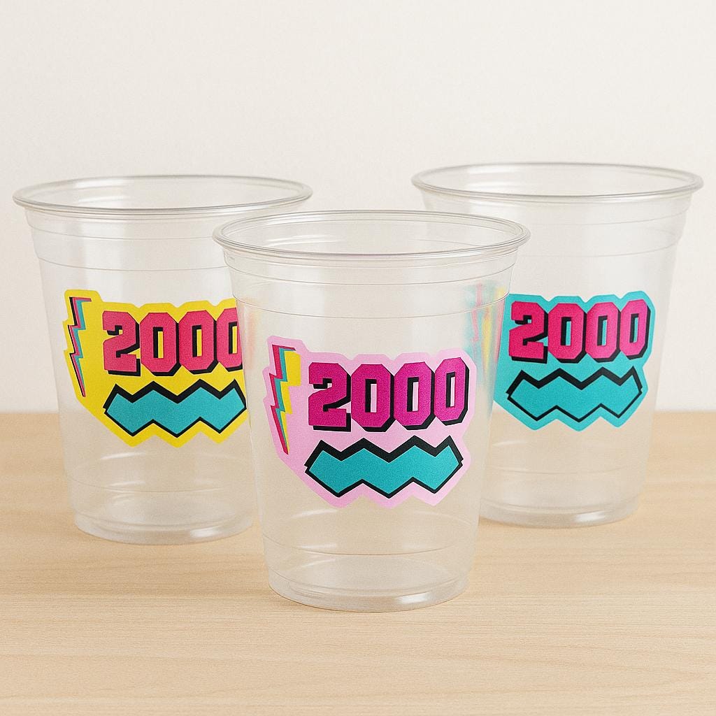 Back to the 2000'S PARTY CUPS 00's Birthday Cups 2000's Party Cups 00's Decorations 00s Birthday Party 00's Birthday Party Decorations 2000s