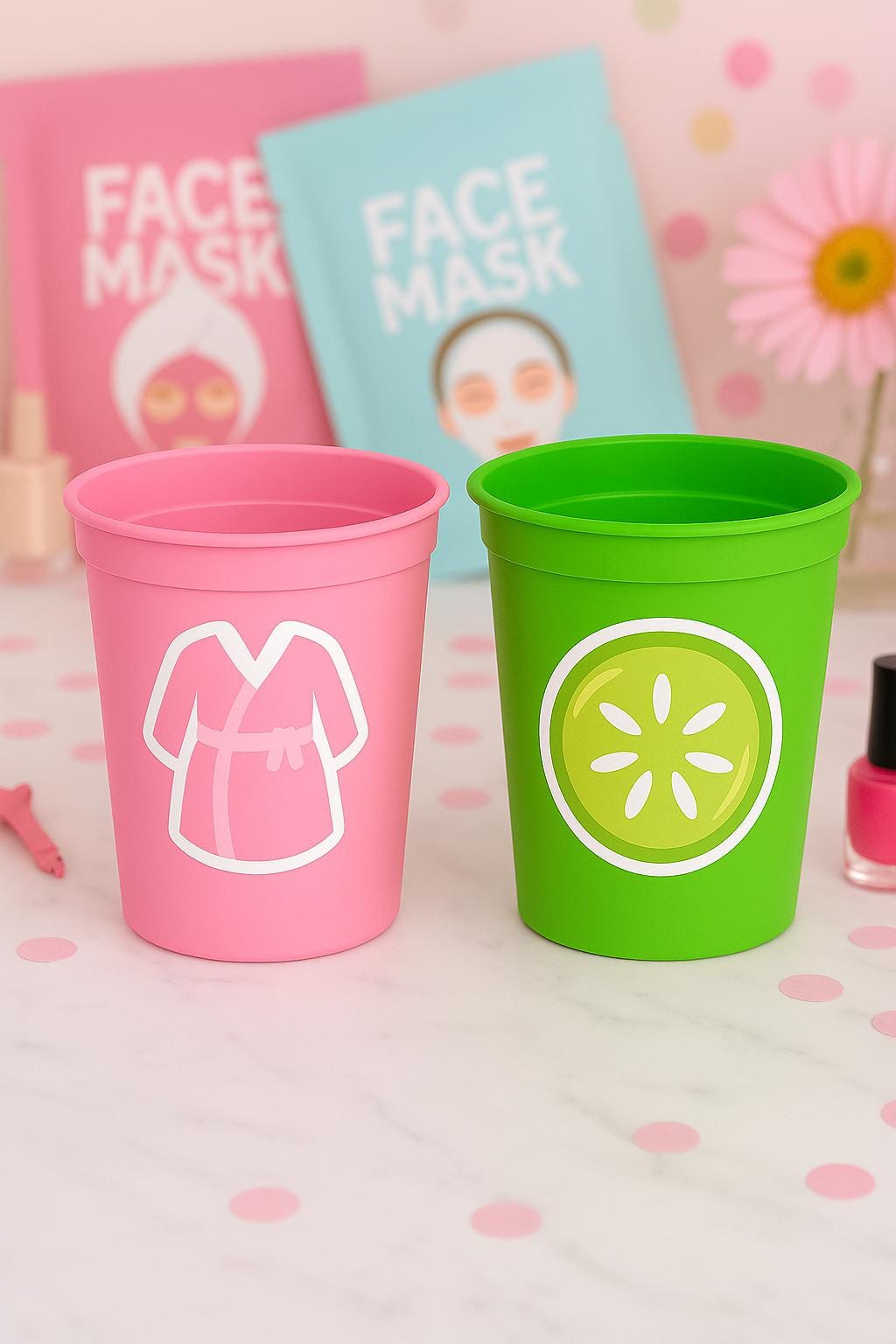 SPA PARTY CUPS - Spa Birthday Party Spa Party Favors Spa Party Decorations Spa Party Favor Spa Birthday Nail Polish Cups Salon Party Cups