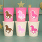 HORSE PARTY CUPS Horse Cups Horse Party Decorations Horse Baby Shower Horse Party Favors Derby Cowgirl Baby Shower Equestrian Party Cups