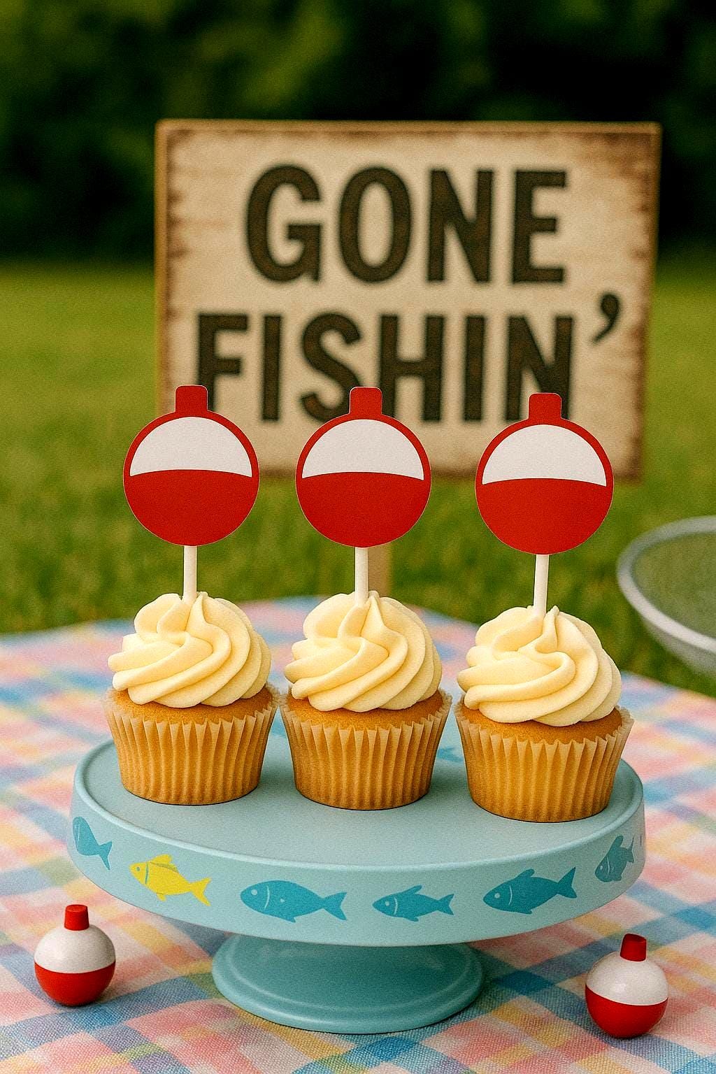 Fishing Cupcake Toppers, Fishing Bobber Cupcake Toppers, Fishing Party Cupcake Toppers, Fishing Birthday, Fishing Party, Fishing Baby Shower