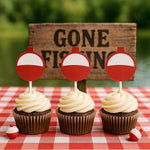 Fishing Bobber Cupcake Toppers, Fishing Cupcake Toppers, Fishing Birthday, Fishing Party, Fishing Baby Shower