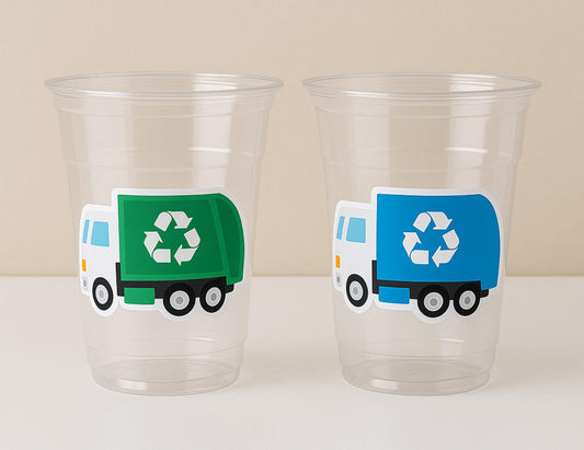 GARBAGE TRUCK PARTY Cups - Garbage Truck Treat Cups Garbage Truck Party Favors Garbage Truck Birthday Favors Trash Garbage Birthday Recycle