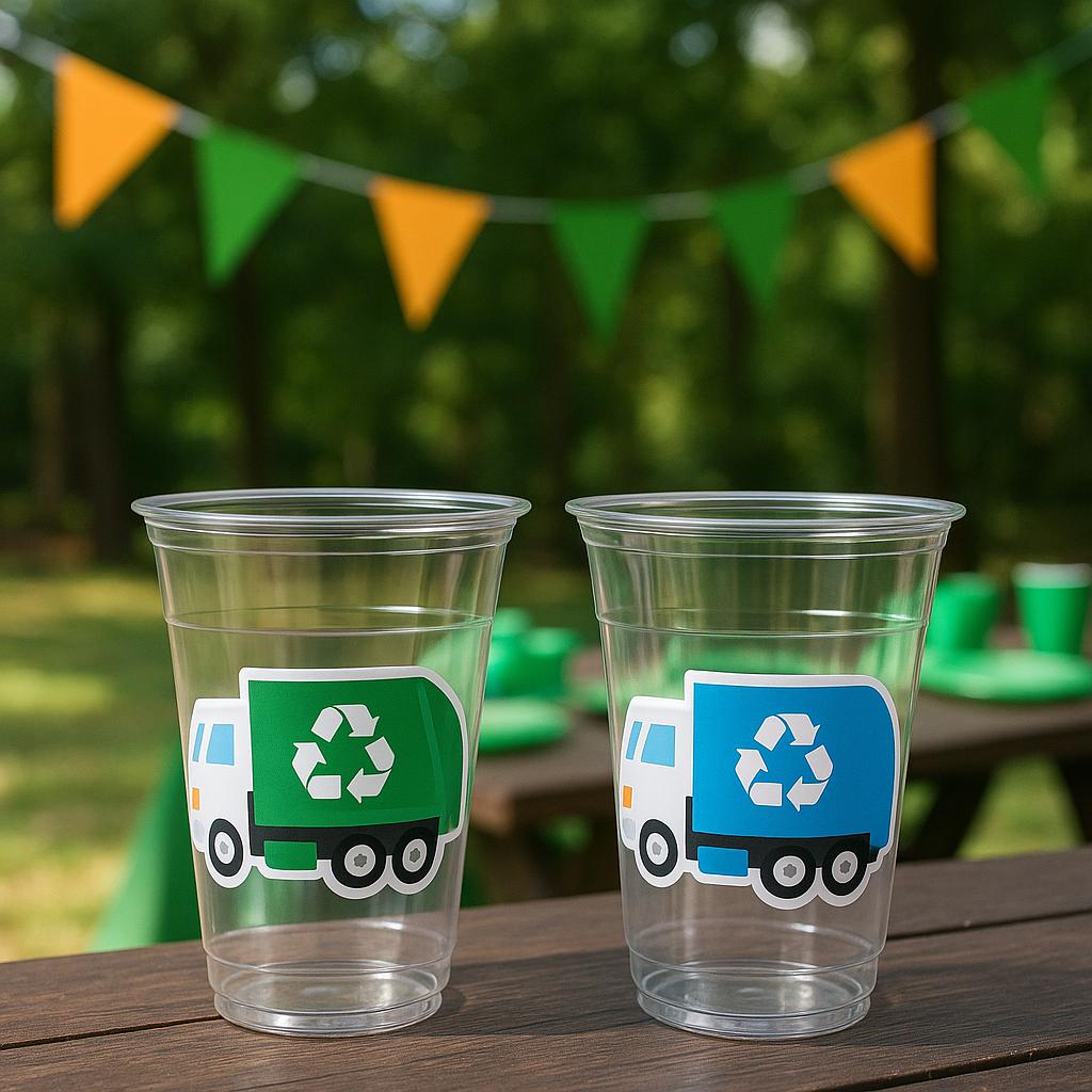 GARBAGE TRUCK PARTY Cups - Garbage Truck Treat Cups Garbage Truck Party Favors Garbage Truck Birthday Favors Trash Garbage Birthday Recycle