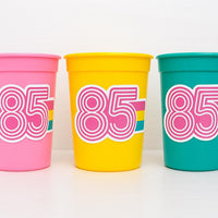 Retro 40th PARTY CUPS - Best of 1985 40th Birthday Party 40th Birthday Favors 40th Party Cups 40th Party Decorations 1985 Birthday 80's Cups