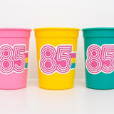 Retro 40th PARTY CUPS - Best of 1985 40th Birthday Party 40th Birthday Favors 40th Party Cups 40th Party Decorations 1985 Birthday 80's Cups