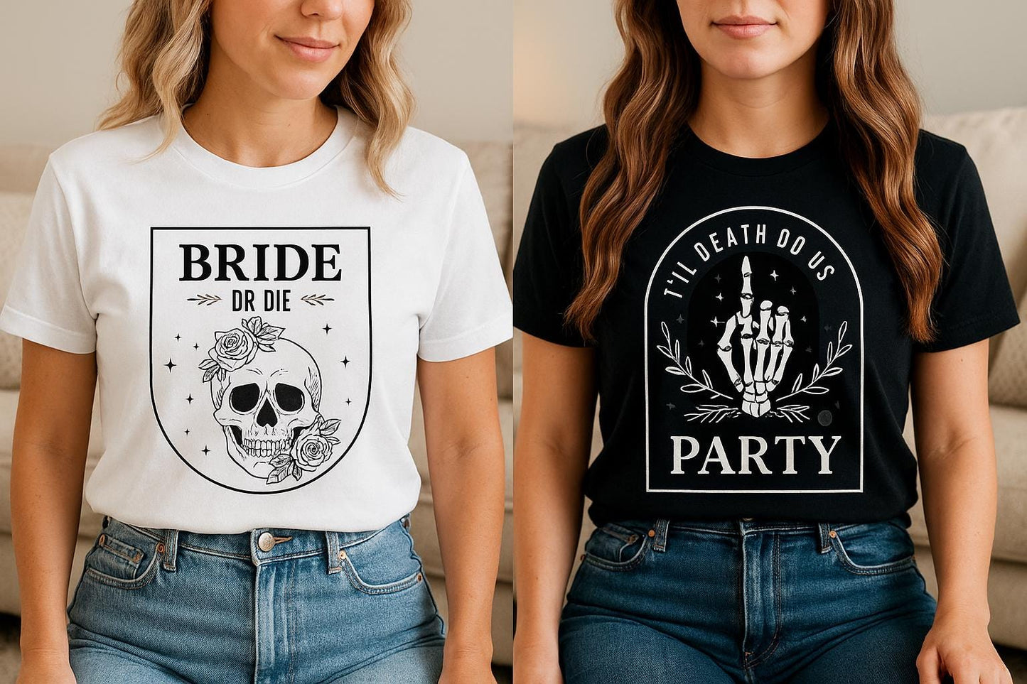 Bride or Die Shirt, Bride or Die Bachelorette Party Shirts, Til Death Do us Party, Funny Bridal Party Shirts, Halloween Bachelorette Shirts