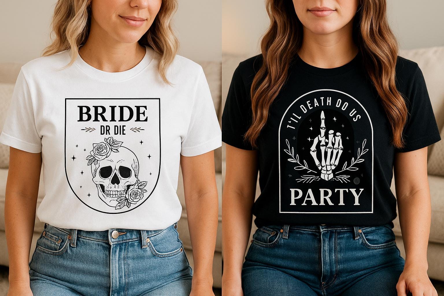 Bride or Die Shirt, Bride or Die Bachelorette Party Shirts, Til Death Do us Party, Funny Bridal Party Shirts, Halloween Bachelorette Shirts