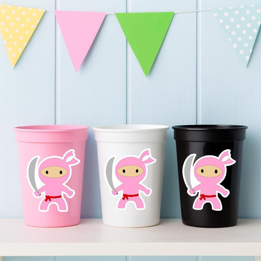 NINJA PARTY CUPS - Ninja Cups Ninja Birthday Party Ninja Party Decorations Ninja Party Supplies Ninja Treat Cups Ninja Party Favors Karate