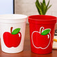 Apple Party Cups, Teacher Gift Cups, Back to School Party Cups, Apple Birthday Cups, School Snack Cups, Teacher Party Decorations Apple Cups