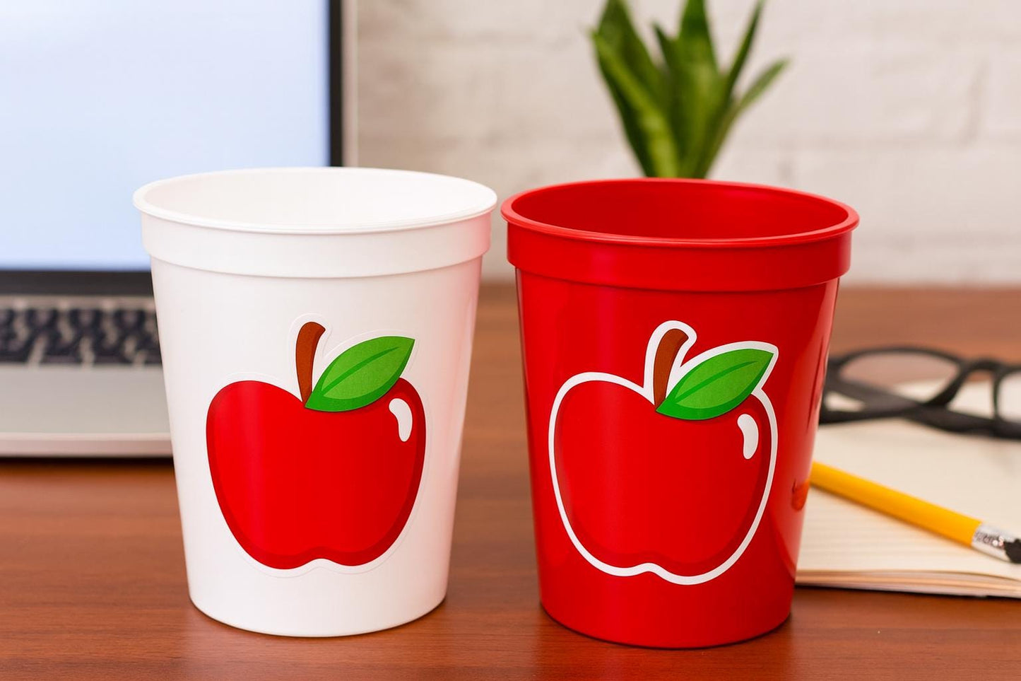 Apple Party Cups, Teacher Gift Cups, Back to School Party Cups, Apple Birthday Cups, School Snack Cups, Teacher Party Decorations Apple Cups