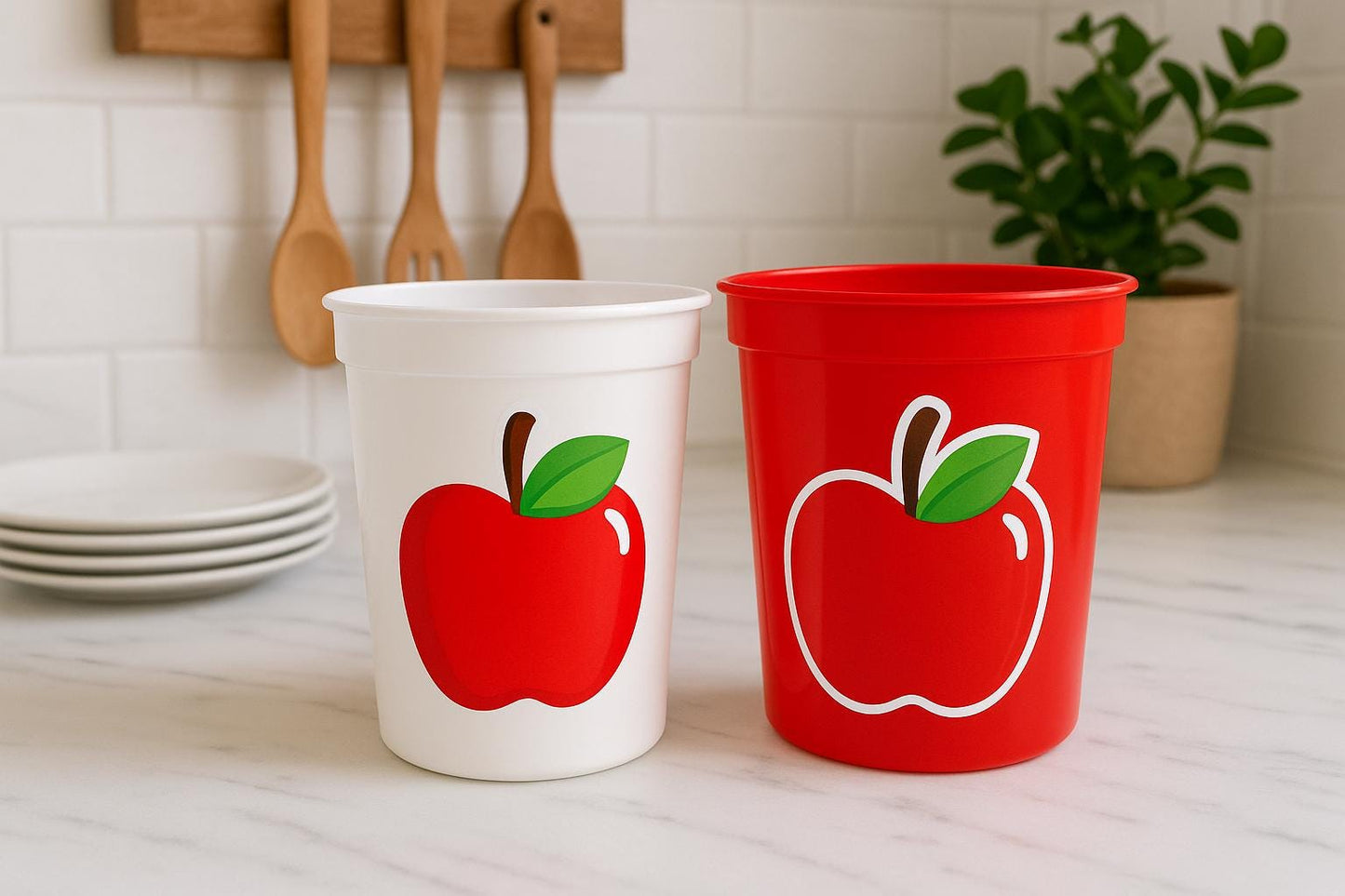 Apple Party Cups, Teacher Gift Cups, Back to School Party Cups, Apple Birthday Cups, School Snack Cups, Teacher Party Decorations Apple Cups