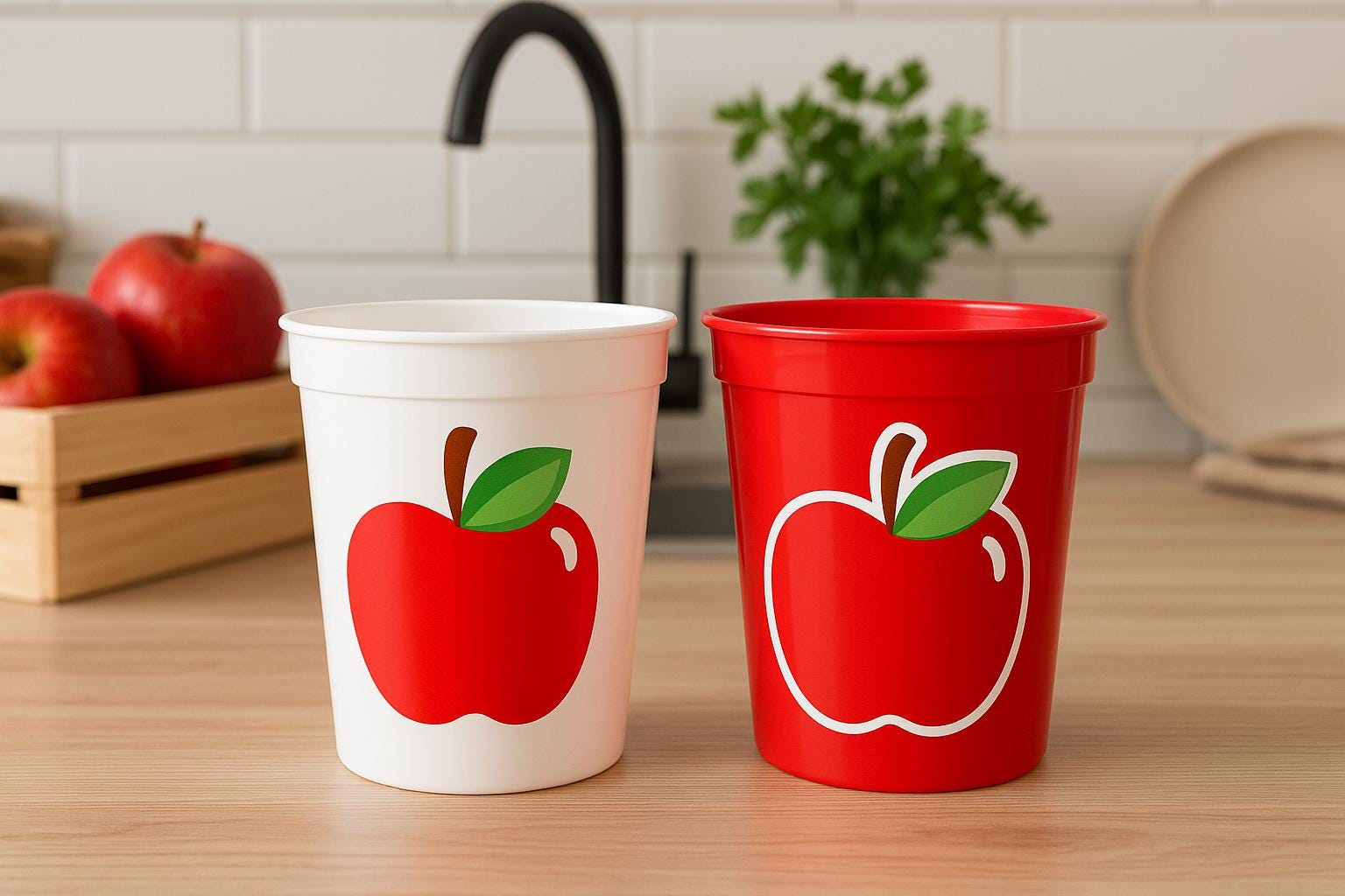 Apple Party Cups, Teacher Gift Cups, Back to School Party Cups, Apple Birthday Cups, School Snack Cups, Teacher Party Decorations Apple Cups