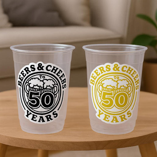 50th PARTY CUPS - 50th Birthday Party 50th Party Decorations 50th Party Favors 50th Birthday 50th Birthday Party 50th Party Supplies Decor