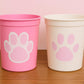 Paw Print Party Cups, Puppy Party Cups, Dog Party Cups, Dog Birthday Party Decorations, Puppy Birthday Party Supplies, Pink Paw Print Cups